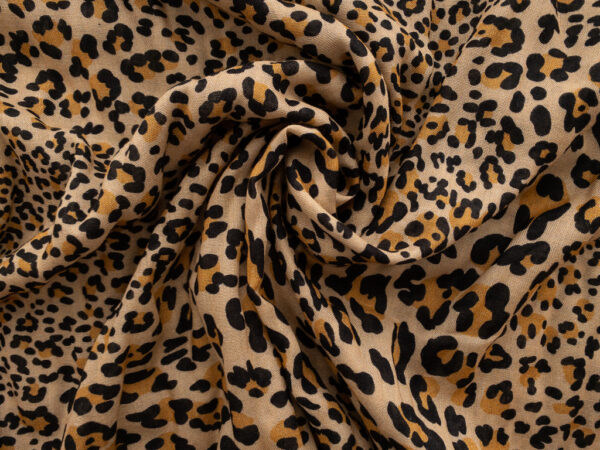 Designer Deadstock - Viscose/Wool Challis - Classic Leopard