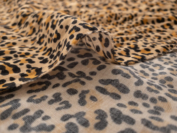 Designer Deadstock - Viscose/Wool Challis - Classic Leopard