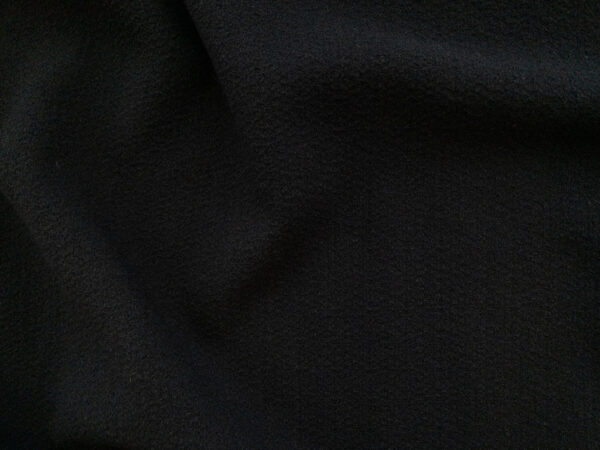 European Designer Deadstock - Wool Blend Crepe Suiting - Black