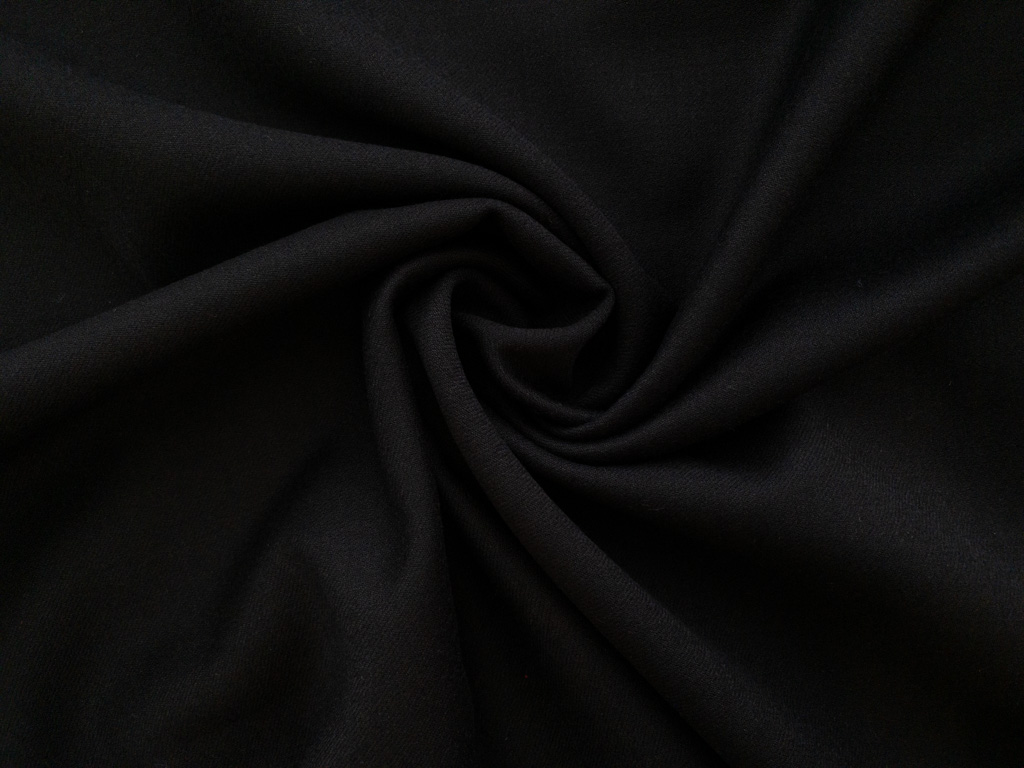 Japanese Designer Deadstock - Venetian Wool Twill Suiting - Black ...