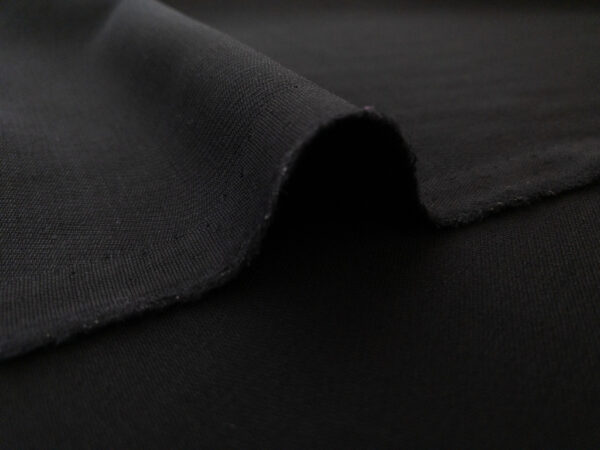 Japanese Designer Deadstock - Wool/Viscose Crepe Suiting - Black