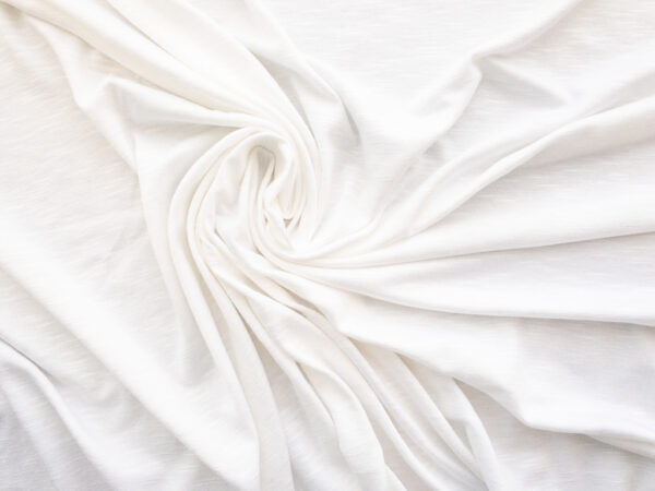 Rayon/Spandex Slub Jersey – White