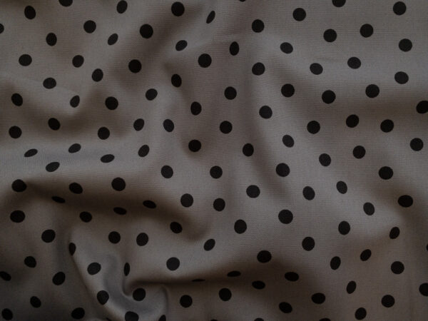 Japanese Cotton Oxford – Polka Dots – Grey/Black