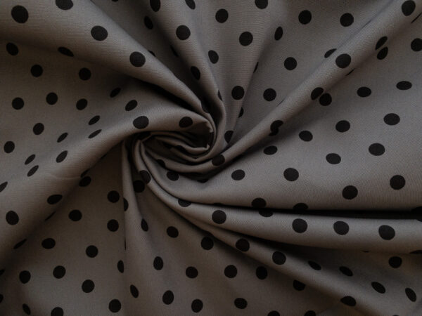 Japanese Cotton Oxford – Polka Dots – Grey/Black