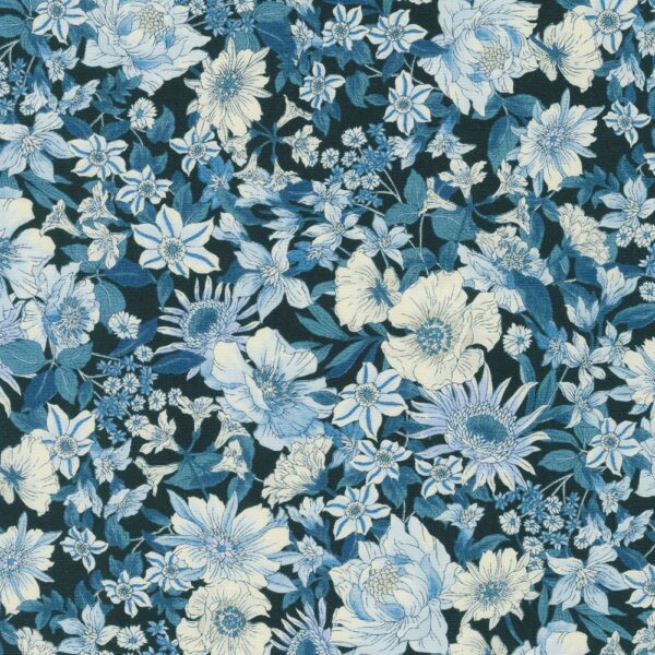 Vintage Fleur – Cotton Poplin Floral – Navy