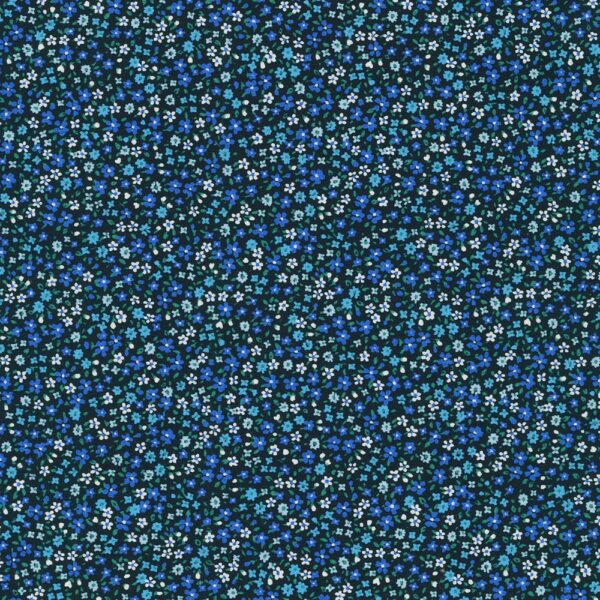 Floral Fabric ~ Ditsy Floral Print ~ Navy ~ 100% Cotton Poplin Fabric