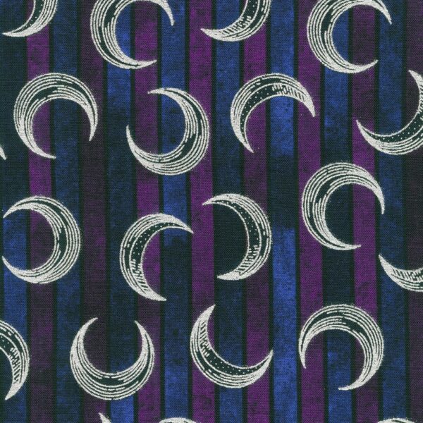 Quilting Cotton – Mystic Moon - Crescent Moons - Midnight Purple