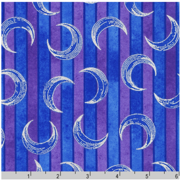 Quilting Cotton – Mystic Moon - Crescent Moons - Iris