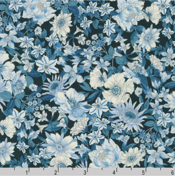 Vintage Fleur – Cotton Poplin Floral – Navy