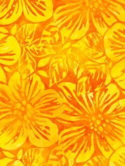 Artisan Cotton Batik - Floral Fantasy - Hibiscus - Marigold