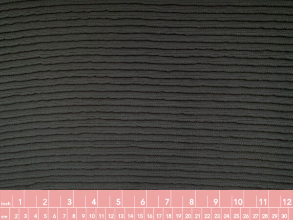 Designer Deadstock - Cotton Textured Stripe Knit - Grey