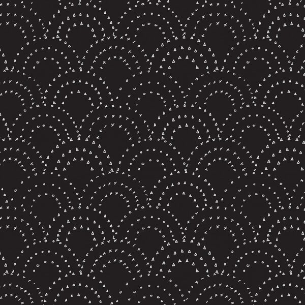 Quilting Cotton - Stamped Clamshell - Black