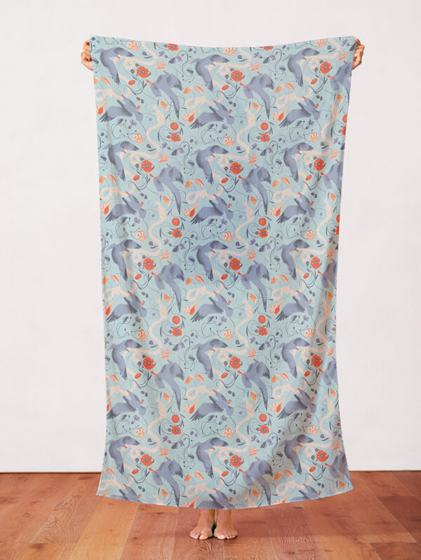 Quilting Cotton - Mother Gull - Blue/Grey