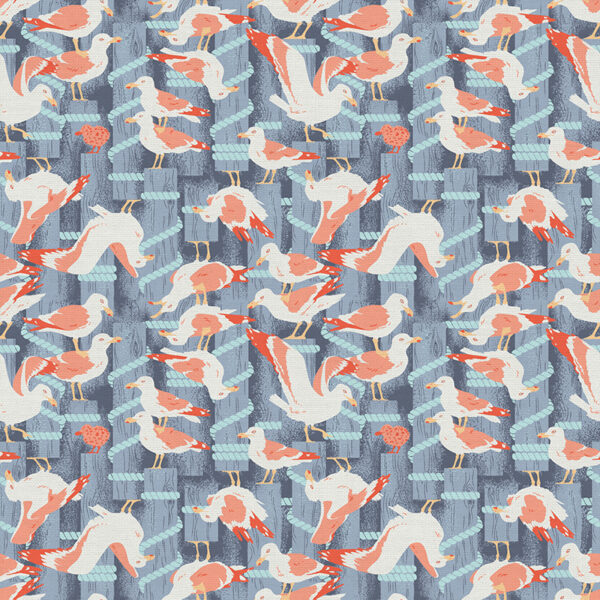 Quilting Cotton - Seagulls - Grey
