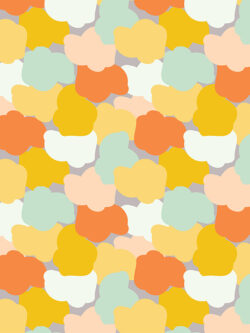 Quilting Cotton - Clouds - Yellow/Orange