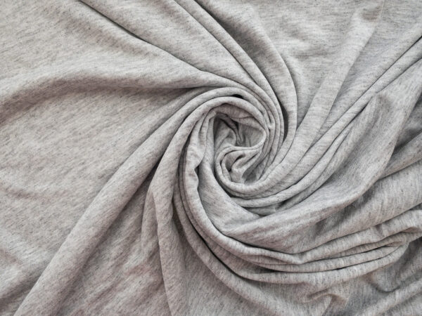 European Designer Deadstock - Lightweight Viscose/Spandex Jersey - Silver Grey Heather