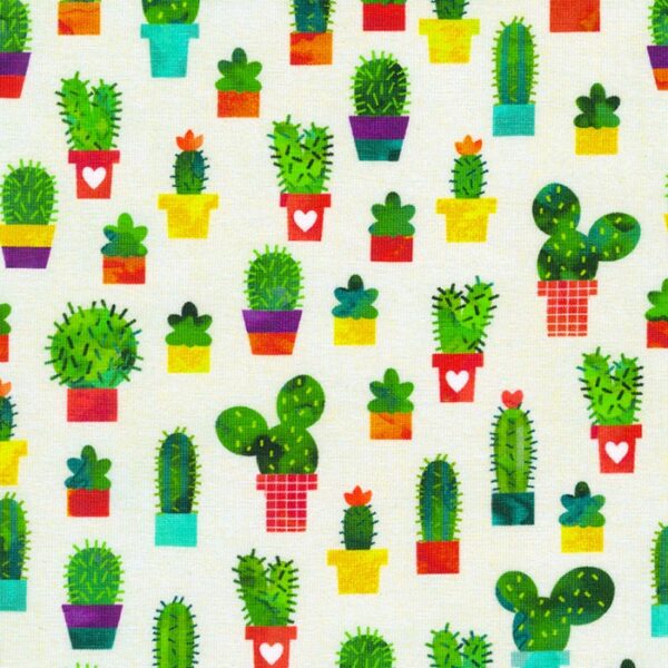 Cotton/Spandex Jersey - Chili Smiles - Potted Plant - Multi