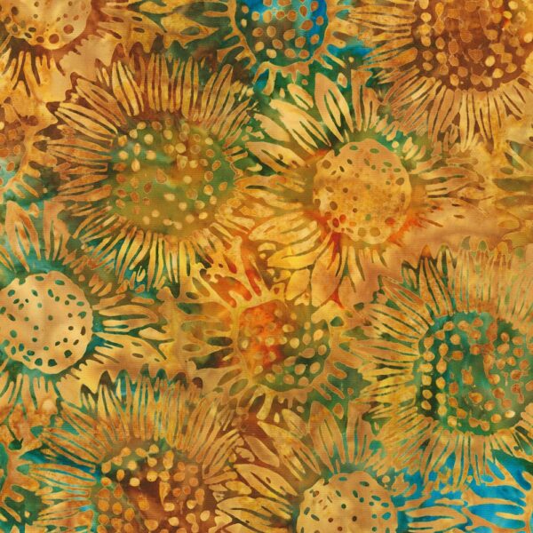 Artisan Cotton Batik - Sun Forest - Sun Flowers - Autumn