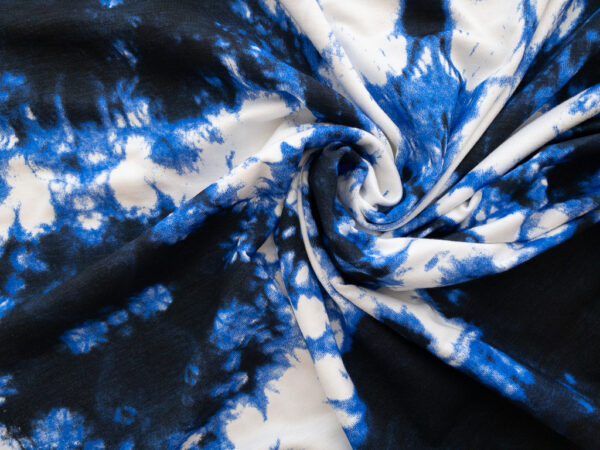 European Designer Deadstock - Viscose/Spandex Jersey - Rorschach Test - Indigo