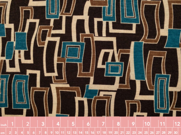 European Designer Deadstock - Viscose/Polyester Blend Jersey - Geometric Rectangles