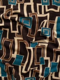 European Designer Deadstock - Viscose/Polyester Blend Jersey - Geometric Rectangles