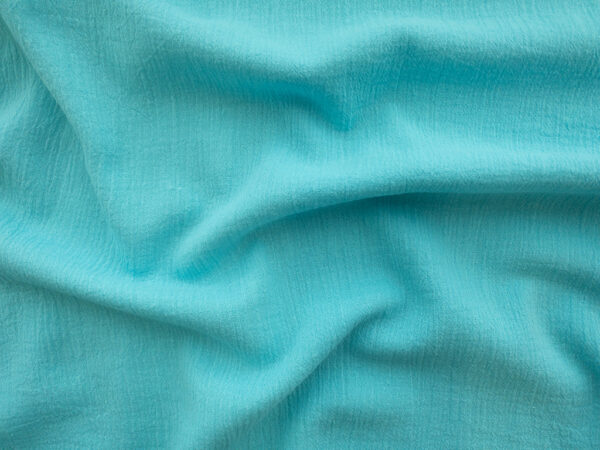 Designer Deadstock – Cotton Crinkle Gauze – Aqua