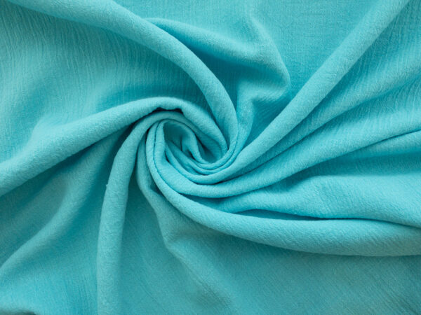 Designer Deadstock – Cotton Crinkle Gauze – Aqua