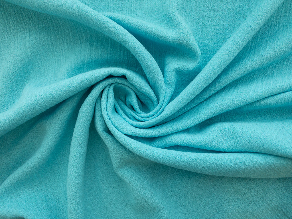 Designer Deadstock – Cotton Crinkle Gauze – Aqua - Stonemountain ...