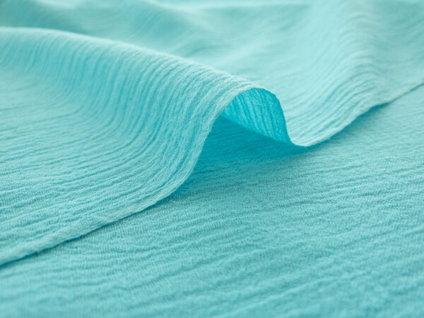 Designer Deadstock – Cotton Crinkle Gauze – Aqua