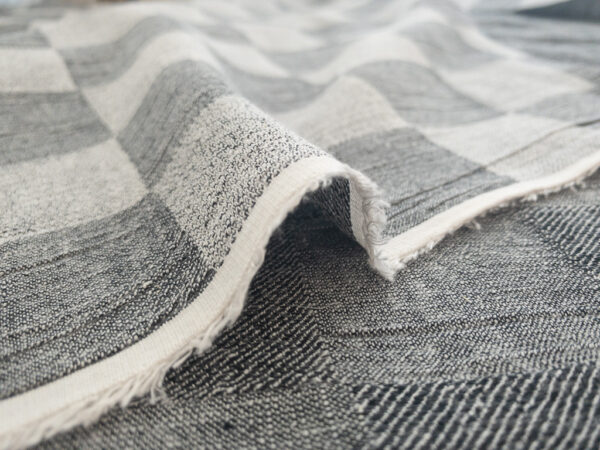 Designer Deadstock - Cotton/Linen Jacquard – Checkerboard - Gray Mist