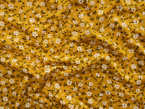 Lady McElroy - Viscose Jersey - Petite Fleur - Mustard