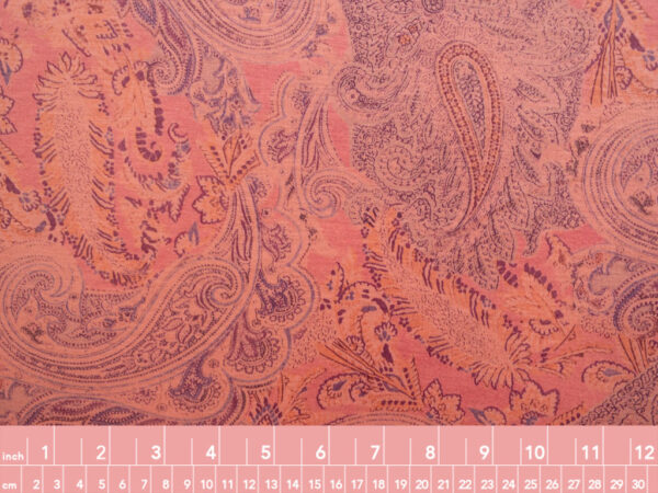 European Designer Deadstock – Viscose/Polyester/Spandex Jersey – Paisley - Rose