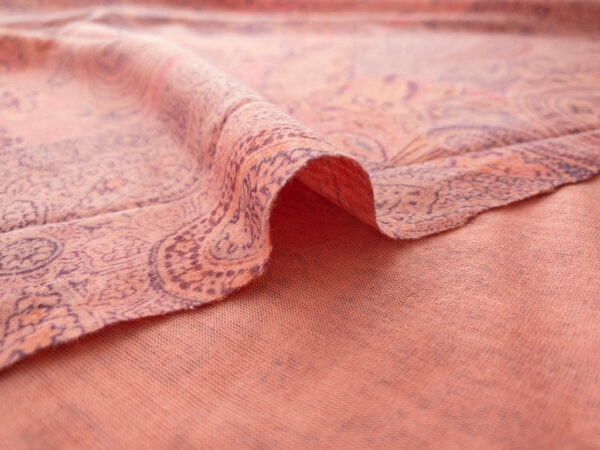 European Designer Deadstock – Viscose/Polyester/Spandex Jersey – Paisley - Rose