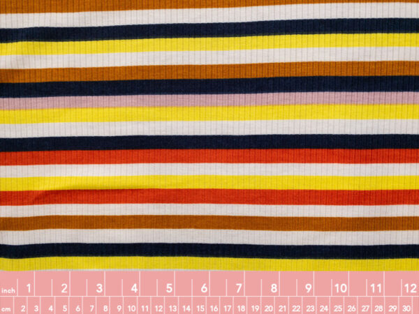 Designer Deadstock - Rayon/Spandex Rib Knit - Retro Stripe