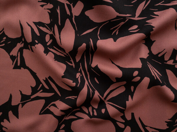 Mind the Maker – Viscose Crepe – Floral Shade – Rosewood/Black