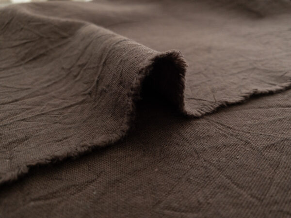 Japanese Cotton/Linen Crinkle Canvas - Espresso