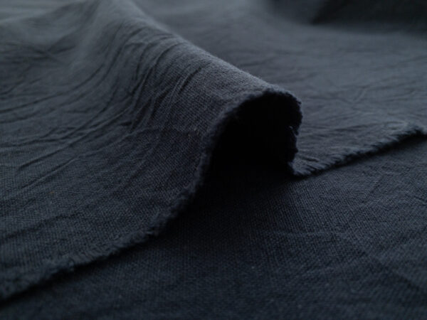 Japanese Cotton/Linen Crinkle Canvas - Navy