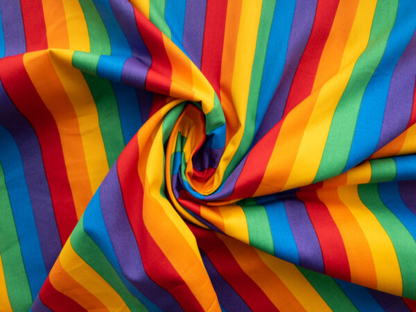 European Designer Deadstock - Cotton Sheeting - Rainbow