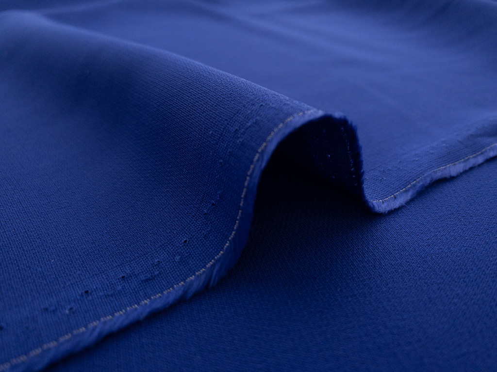 European Designer Deadstock – Viscose Triple Crepe Suiting – Blue ...