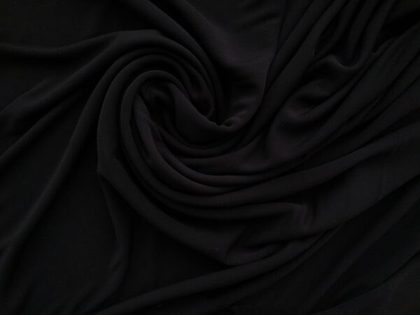 European Designer Deadstock - Viscose Crepe Jersey Lining - Black