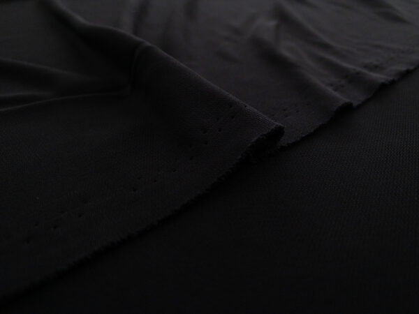 European Designer Deadstock - Viscose Crepe Jersey Lining - Black