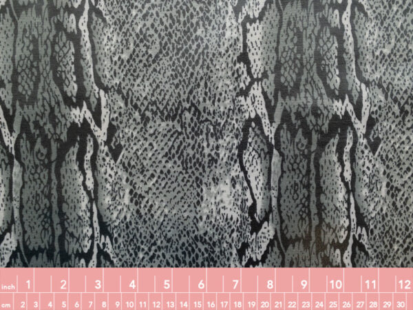 European Designer Deadstock - Coated Viscose/Polyester Ponte - Snakeskin - Grey