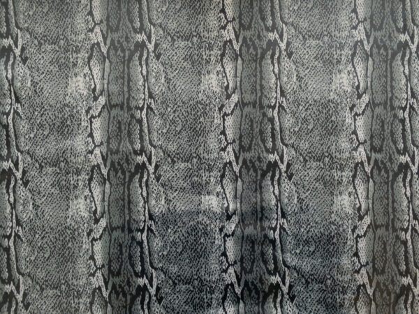 European Designer Deadstock - Coated Viscose/Polyester Ponte - Snakeskin - Grey