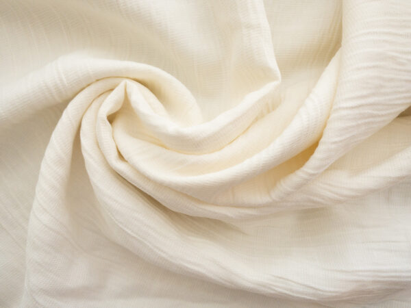 Designer Deadstock – Cotton/Rayon Ripple Weave - White