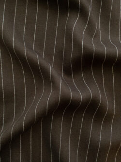 Designer Deadstock - Rayon Twill - Pinstripe - Brown