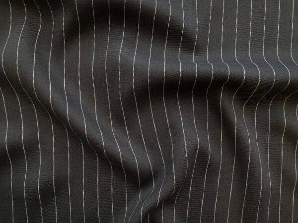 Designer Deadstock - Rayon Twill - Pinstripe - Grey