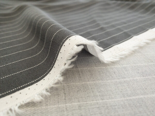 Designer Deadstock - Rayon Twill - Pinstripe - Grey