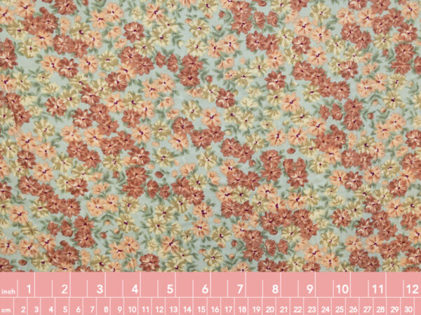 Designer Deadstock - Rayon Challis - Ditsy Garden - Mint