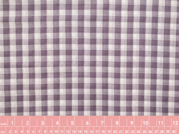 Atelier Brunette - Cotton Double Gauze - Gingham - Off-White/Divine Parma