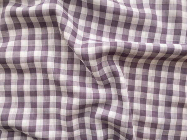 Atelier Brunette - Cotton Double Gauze - Gingham - Off-White/Divine Parma